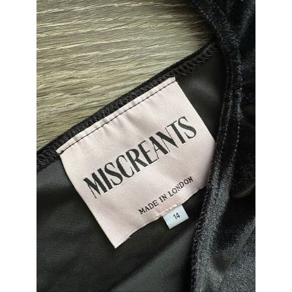 NWOT Miscreants Revolve Gina Black Velvet Choker Mini Dress UK14 US10 No Gloves - Picture 4 of 7